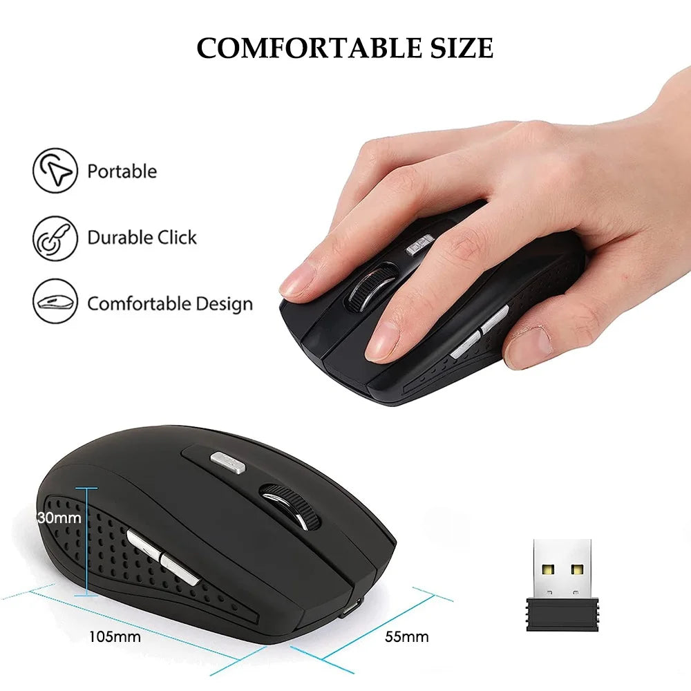 Wireless Mouse Silent Mouse 2.4G Portable Mobile Optical Office Mouse Adjustable DPI Levels for Notebook PC Laptop MacBook