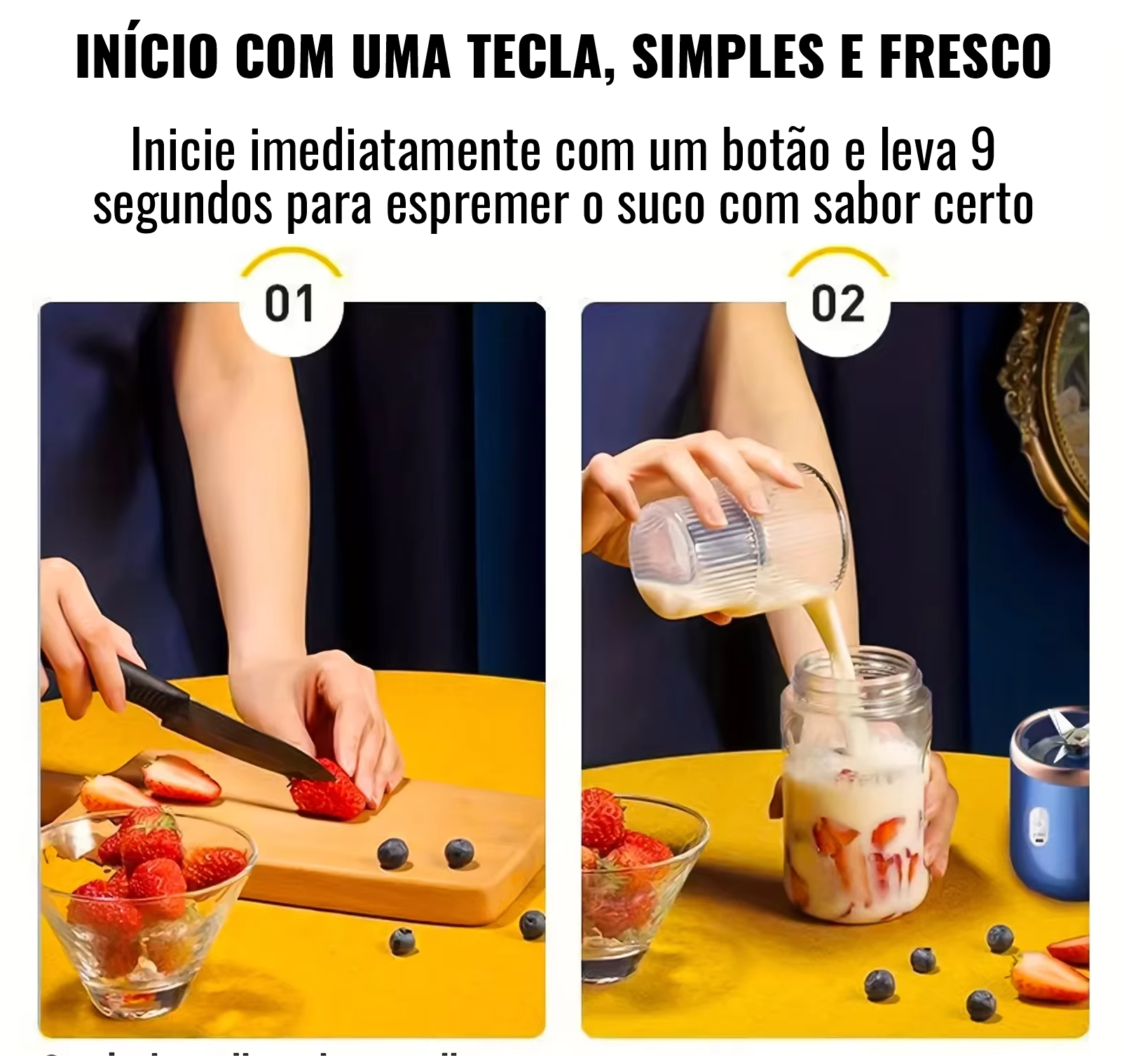 Liquidificador Portátil Multifuncional 6 Lâminas